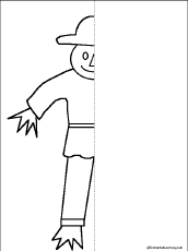 Search result: 'Symmetrical Scarecrow Picture: Finish the Drawing and Fill in the Missing Letters Printout'