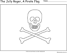 Pirate Flag Printable Template, Jolly Roger