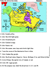 Canada Map With Capitals And Lakes - Canada S Geography Enchantedlearning Com