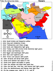 middle east physical features map quiz