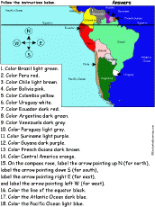 03. Printable South America countries map quiz (pdf)  South america map,  South america, North america map