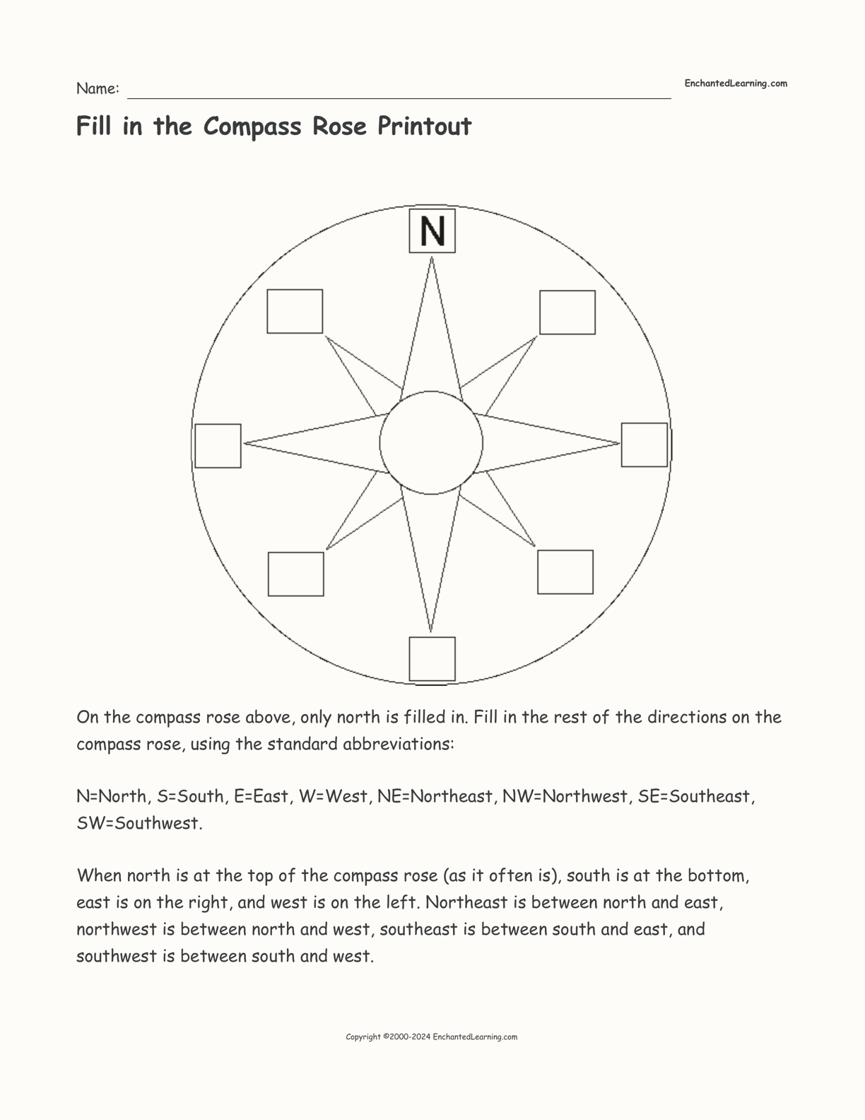 fill-in-the-compass-rose-printout-enchanted-learning