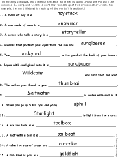 Compound Words: EnchantedLearning.com