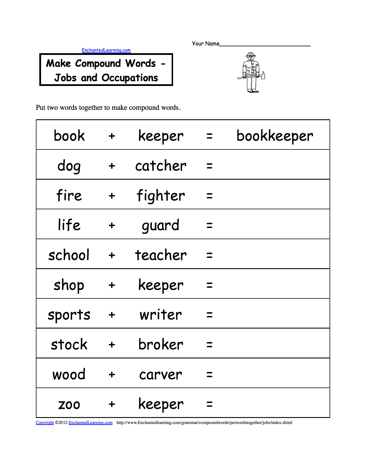 people occupations jobs and community at enchantedlearning com