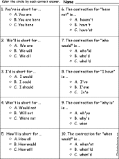 Contractions/ Short forms (It´s, I´m, He´s, They´re) - ESL worksheet by  mena22