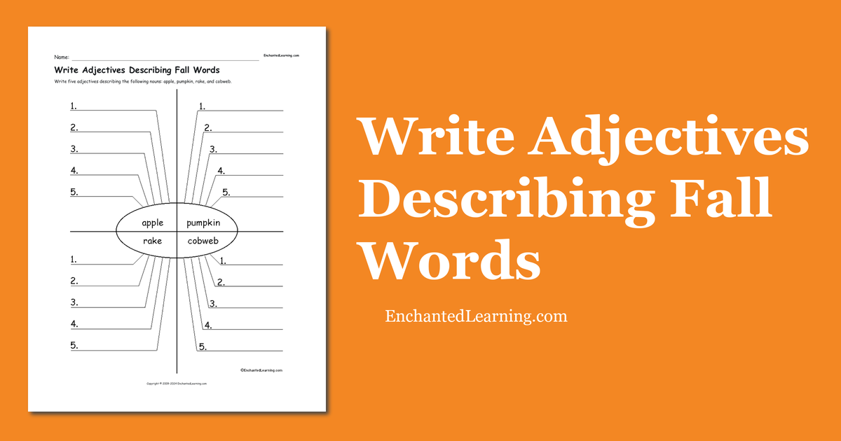 write-adjectives-describing-fall-words-enchanted-learning