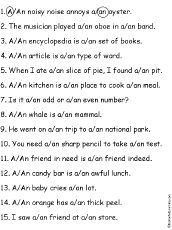 Circle The Article A Vs An Printout 2 Enchantedlearning Com