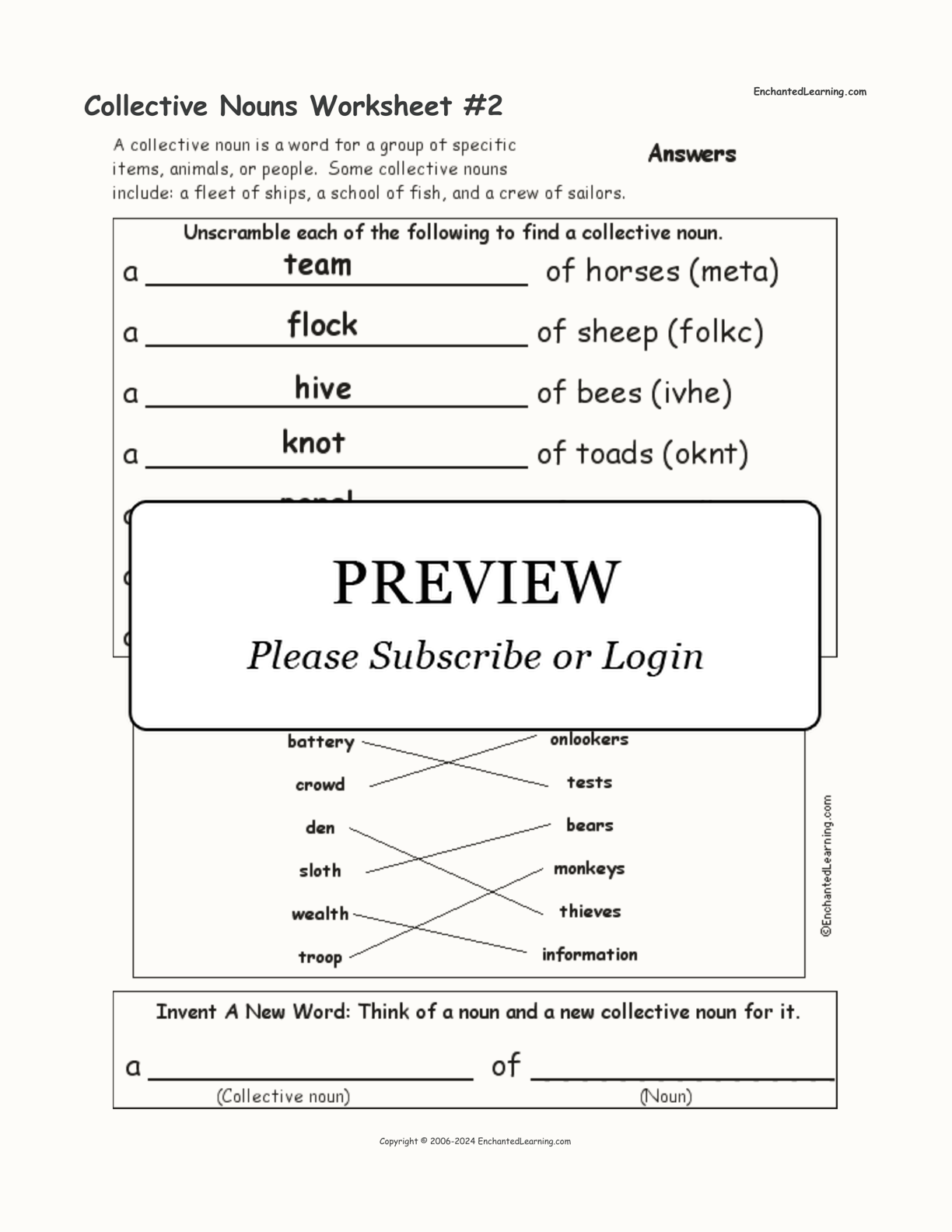 Collective Nouns Worksheet #2 interactive worksheet page 2