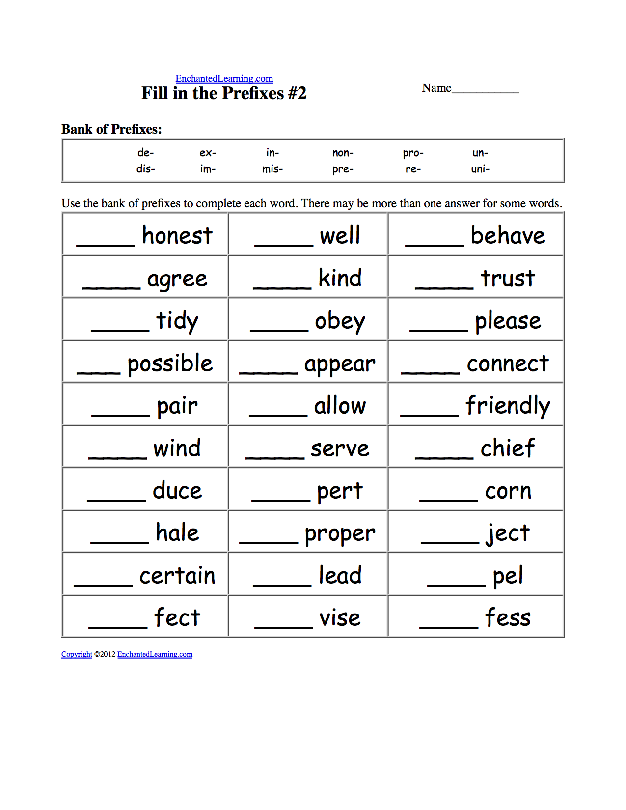 Prefixes And Suffixes 3rd Grade Worksheets 