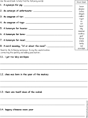 Search result: 'Chinese New Year Grammar Worksheet Printout'