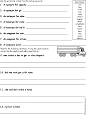 Search result: 'Vehicle Grammar Worksheet Printout'