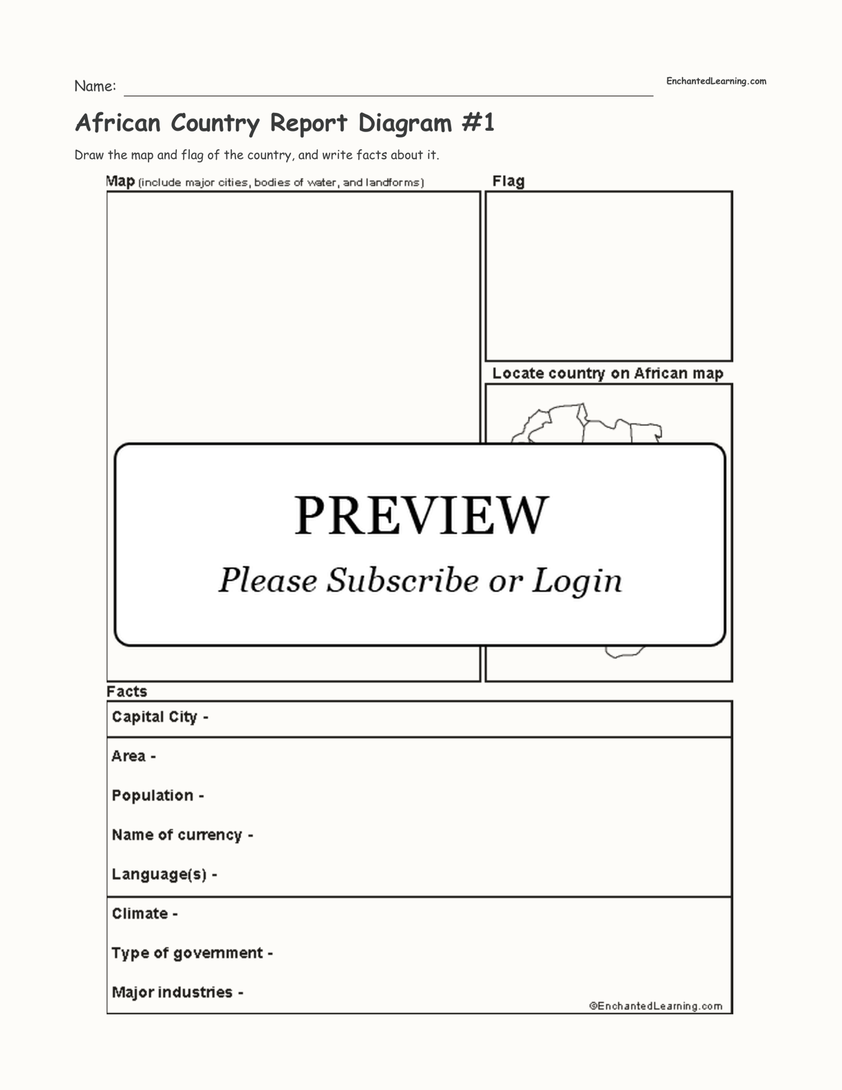 African Country Report Diagram #1 interactive worksheet page 1