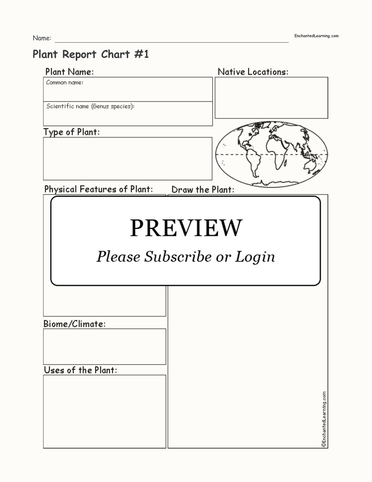 Plant Report Chart #1 interactive worksheet page 1