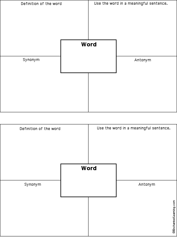 Vocabulary Word Lists by Theme - Enchanted Learning