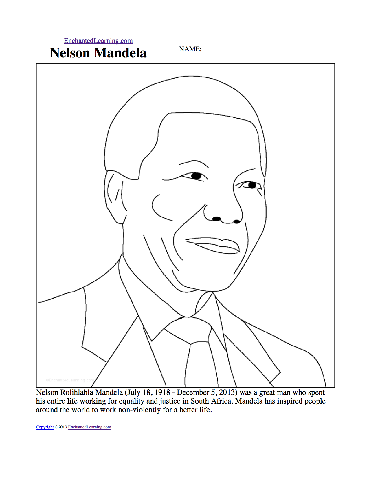 Nelson Mandela printout