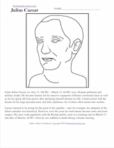 Julius Caesar printout and short biography