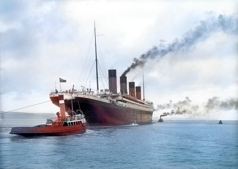 The Titanic before its maiden voyage