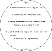 Search result: 'Martin Luther King, Jr. Shape Book: Quiz'