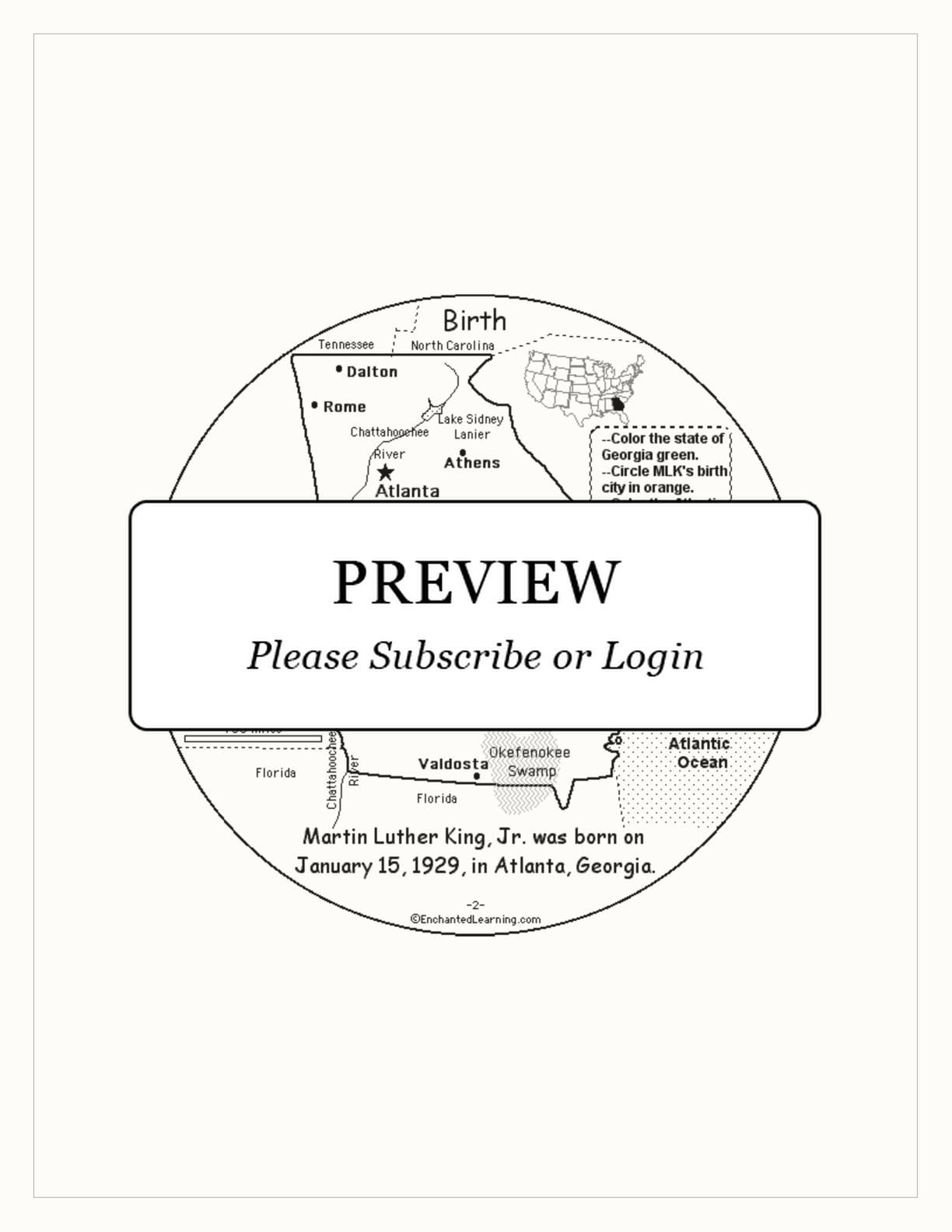 Martin Luther King, Jr., Fluent Reader Book interactive printout page 3