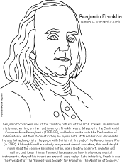 ben franklin coloring pages