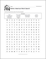 Native American Wordsearch Puzzle