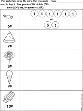 Draw Coins to Buy Items