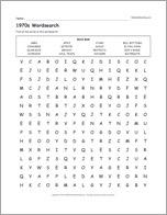 1970s Wordsearch