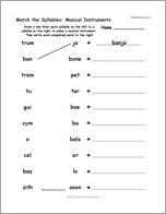 Match the Syllables: Musical Instruments