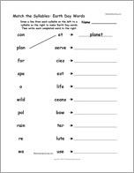 Match the Syllables: Earth Day Words