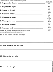 Body Grammar Potpourri Worksheet