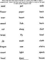 Compound Word Matching Worksheets