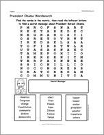 President Barack Obama Wordsearch