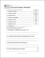 July 4th Grammar Worksheet