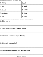 Plural Food Nouns