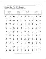 Chinese New Year Wordsearch