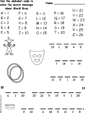 Mardi Gras Alphabet Code