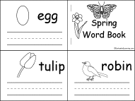 Spring Words Mini Booka Printable Writing Book