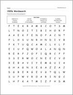 1920s Wordsearch