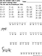 The Ant and The Grasshopper Alphabet Code