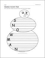 Snowman Acrostic Poem