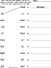 Match the Syllables: Veterans Day Words #2