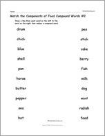 Match the Components of Food Compound Words #2