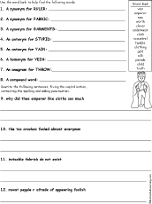 'The Emperor's New Clothes' Grammar Worksheet