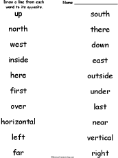 Match the Opposite Location Words