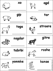 Unscramble Chinese Zodiac Animal Words