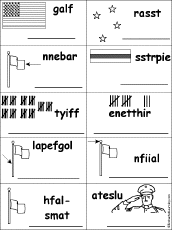 Unscramble US Flag Words