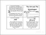 'The Ant and The Grasshopper' Mini Book