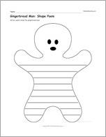 Gingerbread Man: Shape Poem