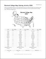 Electoral College Map Coloring Activity 2020