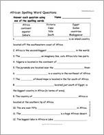 African Spelling Word Questions